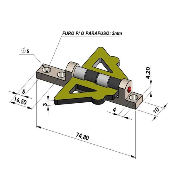 Imagem de Borboleta Para Janela Guilhotina FLO (Dourador C/ Preto)