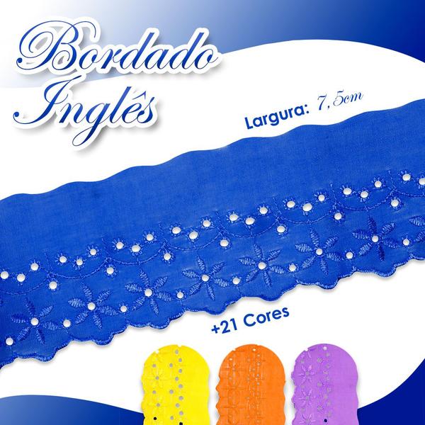 Imagem de Bordado Inglês Ctl 108 Peça Com 13,7m Várias Cores - Azul Royal - Nº: 207- Nybc