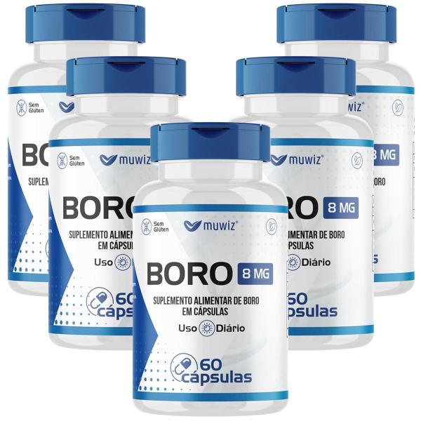 Boro Suplemento Alimentar 8Mg 60 Cápsulas Muwiz 5 Unidades Imagem de Boro Suplemento Alimentar 8Mg 60 Cápsulas Muwiz 5 Unidades