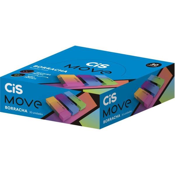 Imagem de Borracha Colorida CIS Move com Papel Caixa com 30 Unidades