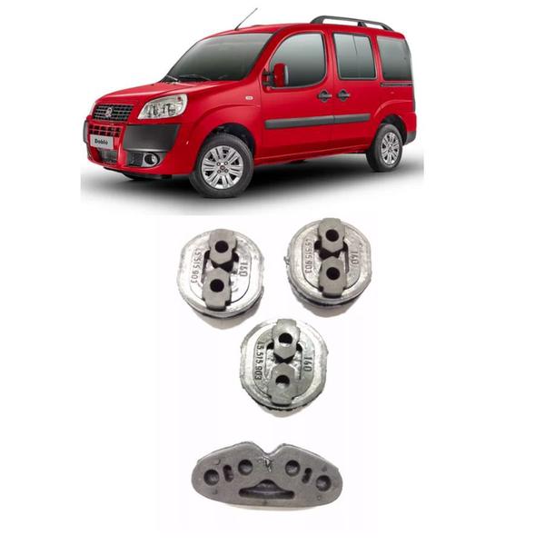 Imagem de Borracha / Coxim Escapamento Fiat Doblo Todos Kit C/ 4 Peças