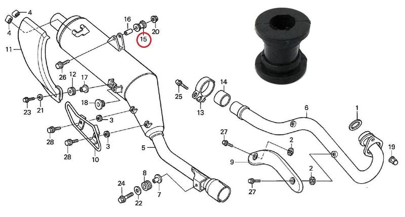 Imagem de Borracha Coxim Escapamento Honda Crf 150 Crf 230 Crf 250