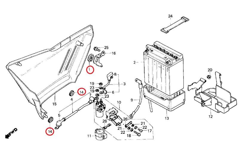 Imagem de Borracha Coxim Fixa Tampa Lateral Honda Cb 400 / 450 6 Peças