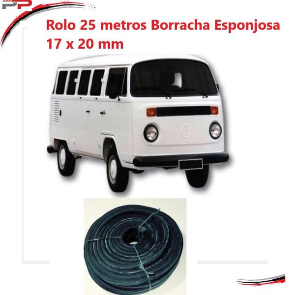 Imagem de Borracha Da Porta Alta Com Furo Kombi 57 A 74 Rolo 50 Mts