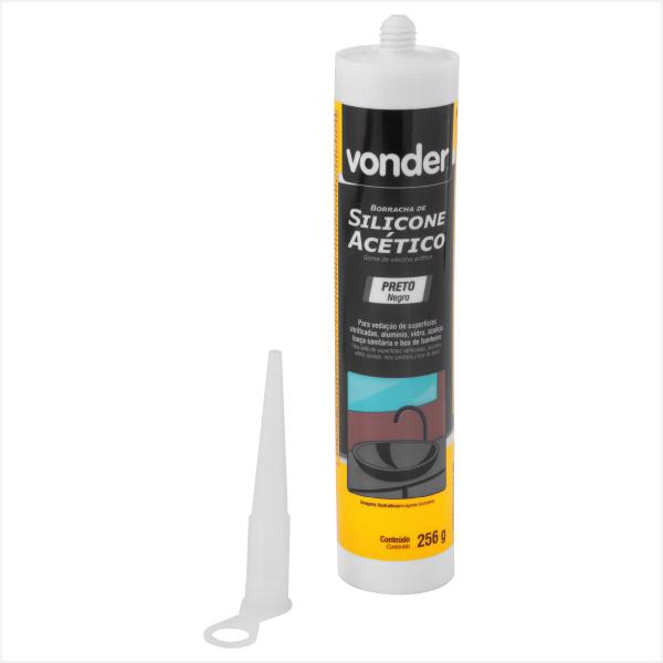 Imagem de Borracha de silicone acético preto 256 g - Vonder