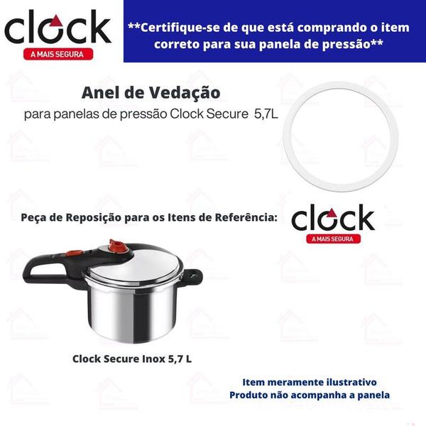 Imagem de Borracha De Silicone Cristal Panela De Pressão Clock Secure Inox 5,7 L