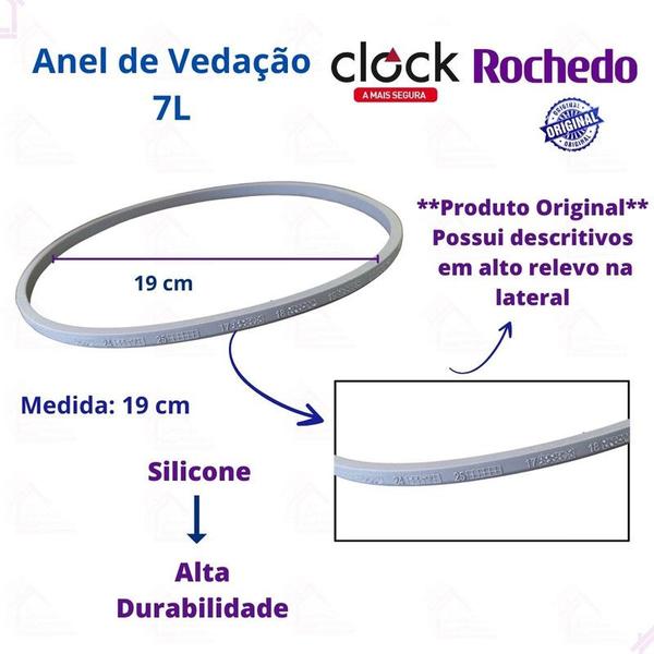 Imagem de Borracha De Silicone Original Panela De Pressão Clock / Rochedo 7 Litros