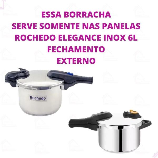 Imagem de Borracha De Silicone Panela De Pressão Rochedo Elegance Inox 6 Litros