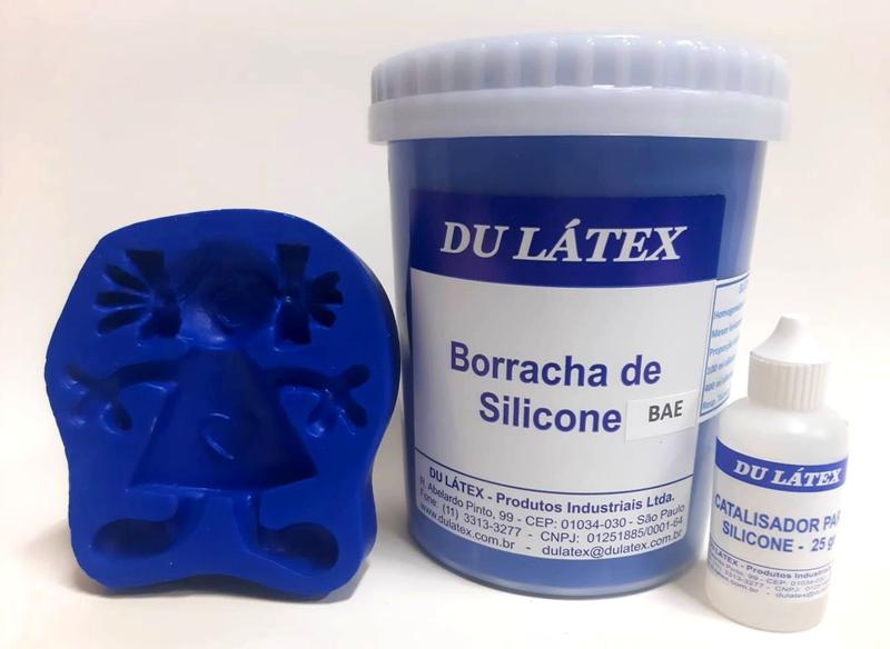 Imagem de Borracha de Silicone para moldes e formas 1kg - BAE Cor Azul Escuro + Catalisador 25gr.