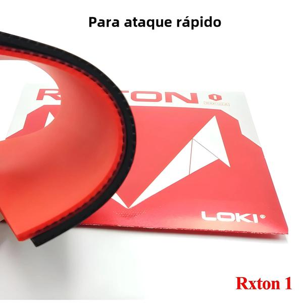 Imagem de Borracha de Tênis de Mesa Loki Rxton Vermelha/Preta - Aprovada pela ITTF - 1 Unidade