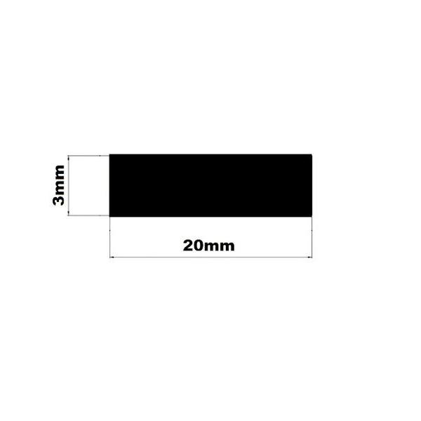 Imagem de Borracha de Vedação Esponja Batente Ruído Som 03x20mm 4mt