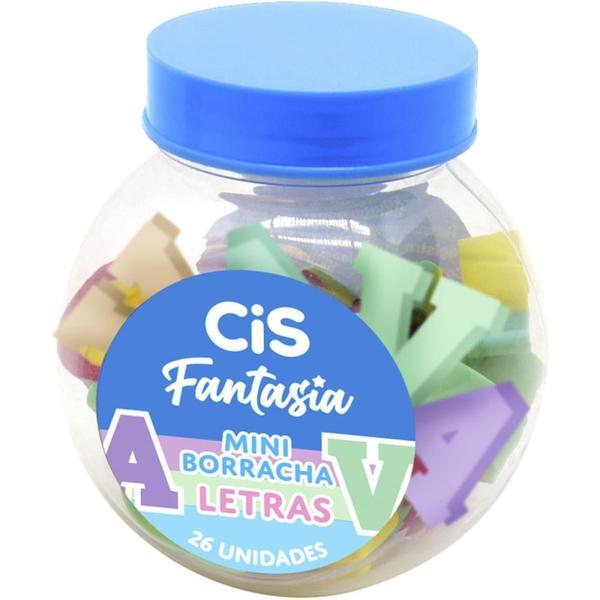 Imagem de Borracha Decorada CIS Fantasia Mini Letras Pote com 26 Unidades