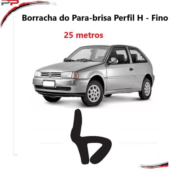 Imagem de Borracha Do Para-brisa Perfil H Fino Gol  95 A 98 Rolo 25mts