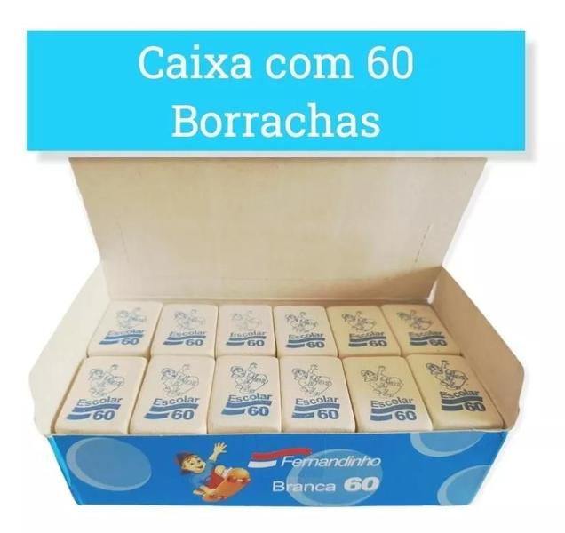 Imagem de Borracha Escolar De Apagar Branca Caixa 60 Unidades Atacado