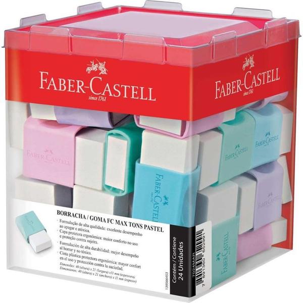 Imagem de Borracha Faber-Castell TK Plast Pequena Tons Pastel 24 Un.