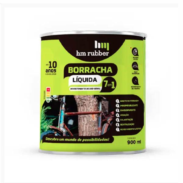 Imagem de  Borracha Líquida 7 em 1 Branco Hm Rubber 900ml Lata Direto na Ferrugem