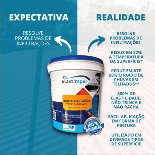 Imagem de Borracha Líquida Impermeabilizante 3,6kg Elastimper - Branco