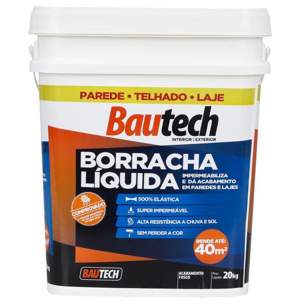 Imagem de Borracha Líquida para Interior e Exterior Cinza Platina 20 Kilos - 23428 - BAUTECH