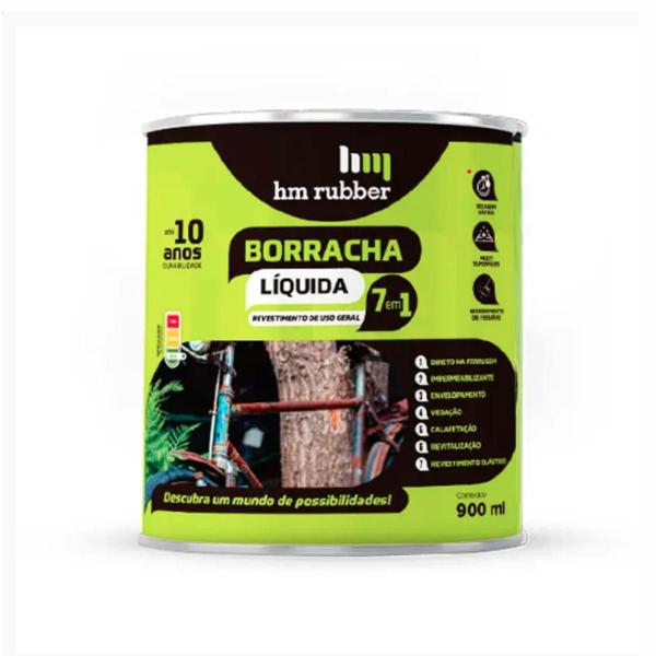 Imagem de  Borracha Líquida Preto Hm Rubber 900ml Lata Direto A Ferrugem