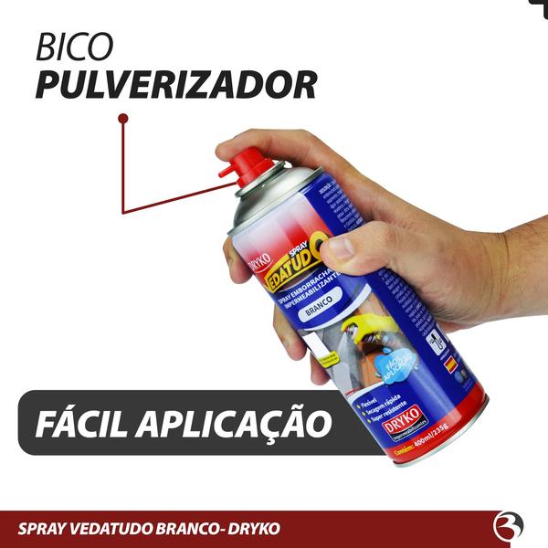 Imagem de Borracha Líquida Spray Emborrachado Impermeabilizante 400ml Vedatudo Dryko