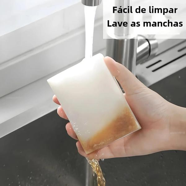 Imagem de Borracha Mágica de Melamina 10x6x2cm - Limpeza de Cozinha e Banheiro