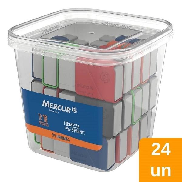 Imagem de Borracha Mercur TR18 Tons Pastéis Embalagem com 24 Unidades