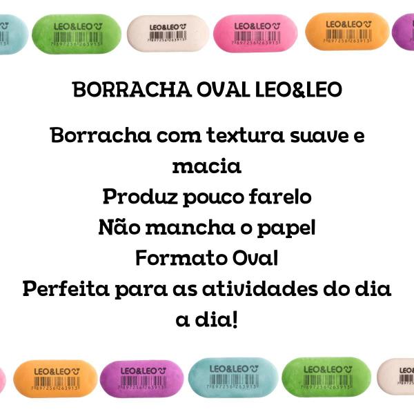 Imagem de Borracha Oval Colorida Escolar Leo&Leo