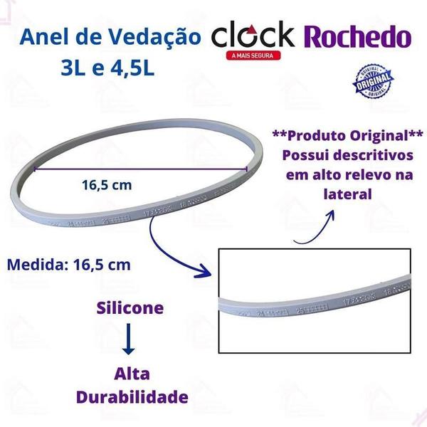 Borracha Panela De Pressão Clock E Rochedo 3 E 4,5L Imagem de Borracha Panela De Pressão Clock E Rochedo 3 E 4,5L