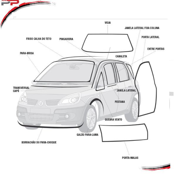 Borracha Para-brisa Aba Larga Prisma, Celta, Corsa Todos - Uniflex Imagem de Borracha Para-brisa Aba Larga Prisma, Celta, Corsa Todos