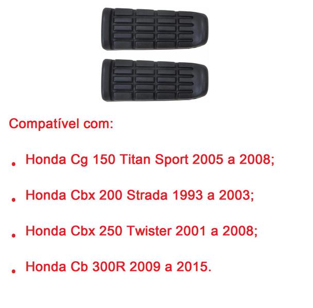 Borracha Pedaleira Honda Cb 300R 2009 Até 2015 O Par - BRV Borachas Imagem de Borracha Pedaleira Honda Cb 300R 2009 Até 2015 O Par
