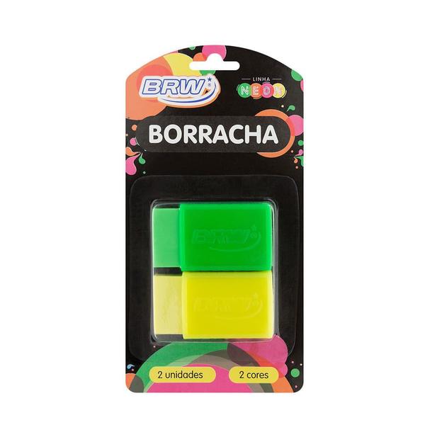 Imagem de Borracha Pequena BRW com Capa Plástica 2 Unidades cor SORTIDA - BO0214