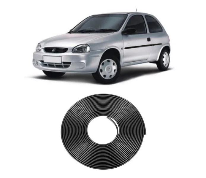 Borracha Protetora Borda Porta Preta Corsa 2 Portas 5m Mini - Uniflex Imagem de Borracha Protetora Borda Porta Preta Corsa 2 Portas 5m Mini