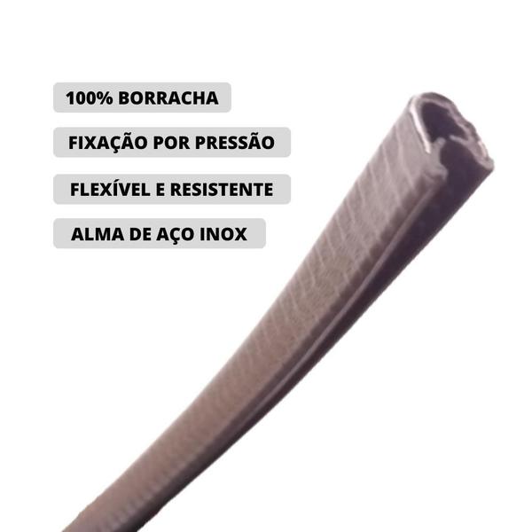 Borracha Protetora Borda Porta Veículo Strada 7X14 10 Metros - Uniflex Imagem de Borracha Protetora Borda Porta Veículo Strada 7X14 10 Metros