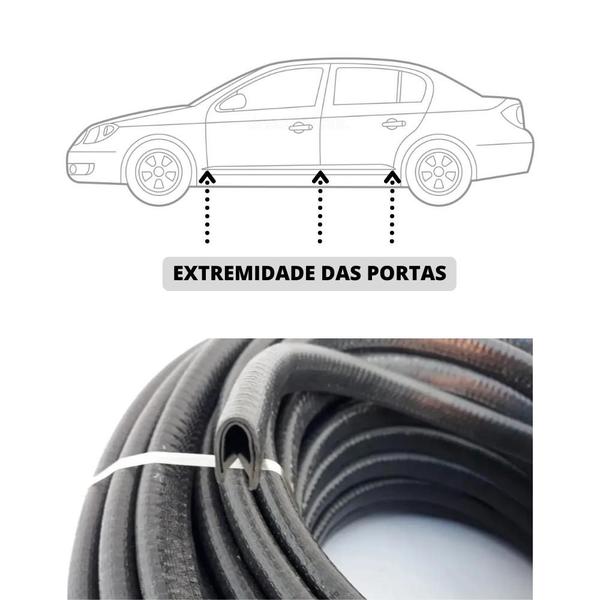 Imagem de Borracha Protetora Borda Portas Carro Universal 5 M Branca