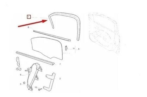 Imagem de Borracha Superior Vidro Porta Motorista Uno 11/21 Original