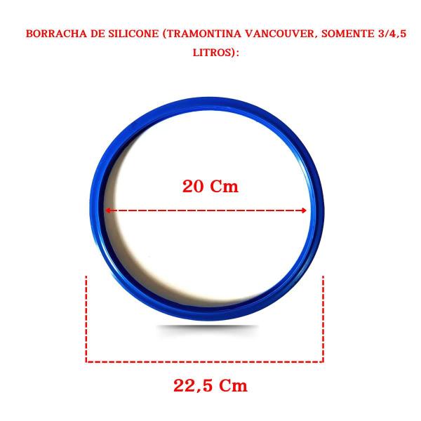 Imagem de Borracha Tramontina Vancouver Peso E Válvula 3 E 4,5 Litros