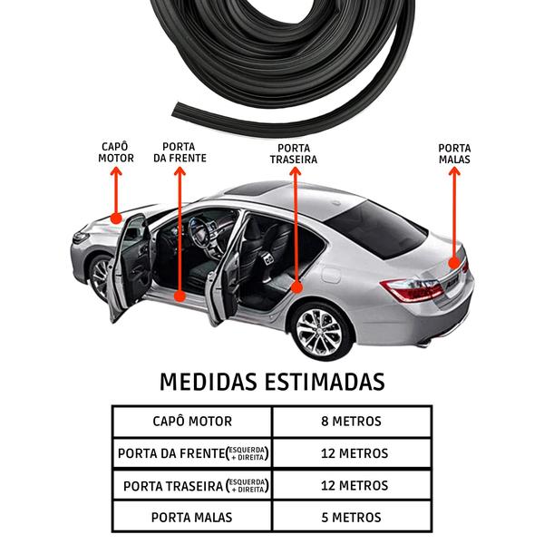 Imagem de Borracha Vedação Porta Porta-Mala Carro Universal Preto 10 M