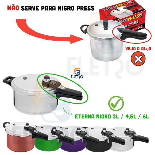 Imagem de Borracha Vedação Silicone e Válvula Segurança Originais para Panela Pressão Nigro Press 3L 4,5L 6L