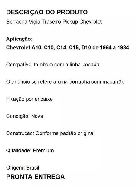 Imagem de Borracha Vigia Vidro Traseiro Gm A10 C10 C14 D10 64 Ate 84