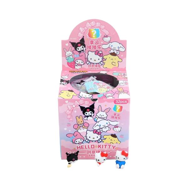 Borrachas Kawaii Sanrio 3D - Kuromi, Hello Kitty - 16/32 Peças - Kit de Papelaria Imagem de Borrachas Kawaii Sanrio 3D - Kuromi, Hello Kitty - 16/32 Peças - Kit de Papelaria