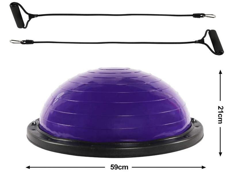Bosu Meia Bola Com Elásticos Extensores E Bomba De Ar Bravus - Bravus Sport Imagem de Bosu Meia Bola Com Elásticos Extensores E Bomba De Ar Bravus