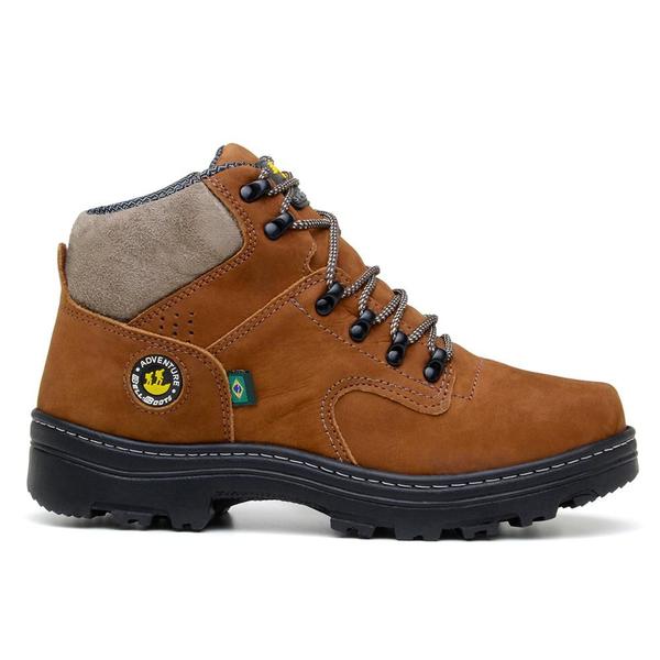 Imagem de Bota Adventure Masculina Couro Cadarço Trekking Dia a Dia