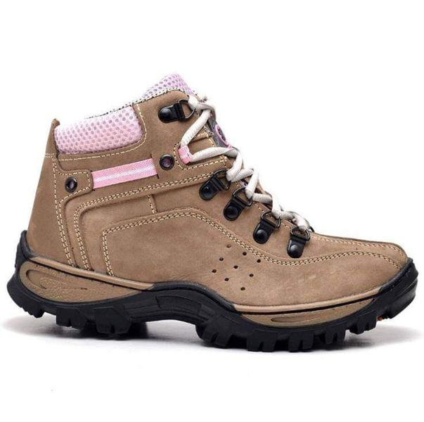 Imagem de Bota Adventure Trilha Feminina Em Couro Com Palmilha de Gel