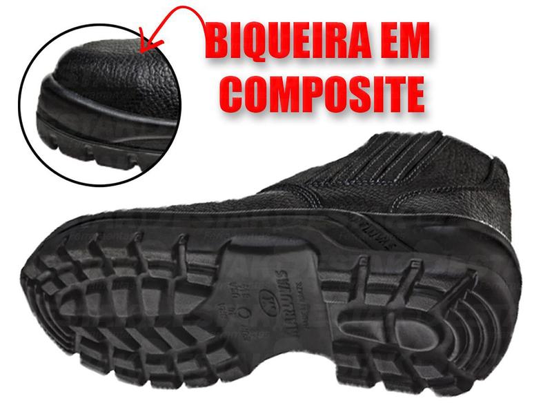 Imagem de Bota botina de segurança n38 ao n44 com palmilha anti furo bico composite 30b19 cpap marluvas