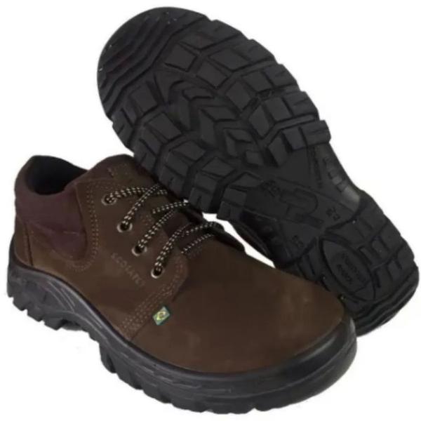 Imagem de Bota Botina de Segurança Nobuck Ecosafety PS134 Café Bico de PVC CA 11677