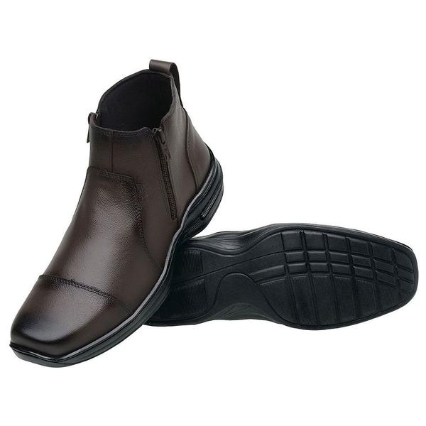 Bota Botina Masculina Couro Conforto Zipper SanLorenzo 7030 Bota
