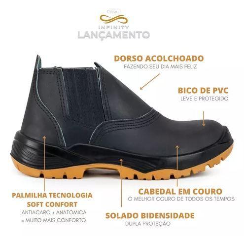 Imagem de Bota Botina Segurança Masc Epi N38 Bico Pvc Cano Baixo Top