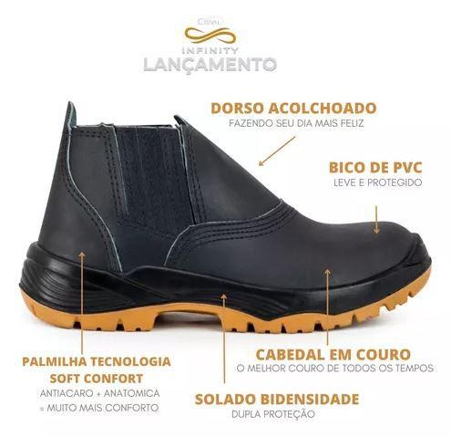 Imagem de Bota Botina Segurança Masc Epi N39 Bico Pvc Cano Baixo Top