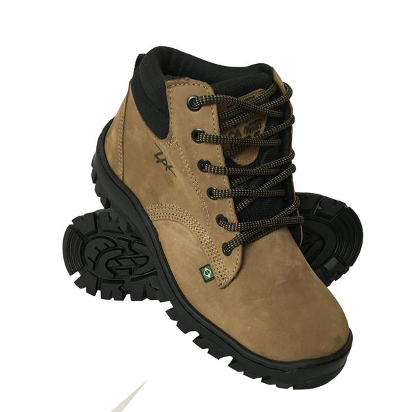 Imagem de Bota Botina Segurança Pico PVC Couro Nobuck Caqui - 41