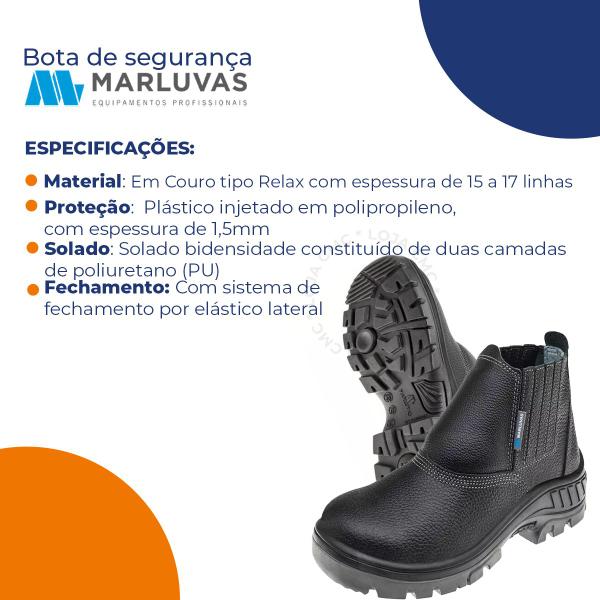 Bota Botina Tenis Segurança Elastico Marluvas 95b19 Bico Pvc Imagem de Bota Botina Tenis Segurança Elastico Marluvas 95b19 Bico Pvc
